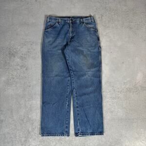 Dickies Relaxed Fit Carpenter Jeans Light Blue Denim Workwear - Size: 34x30